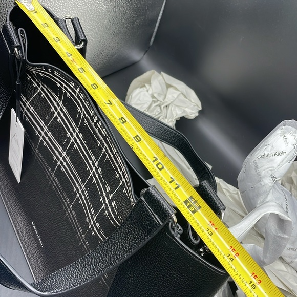 Calvin Klein Estelle Novelty Crossbody Black/White Plaid - Picture 11 of 14